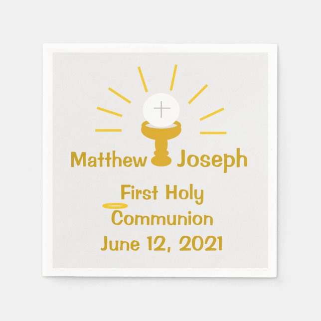 Personalised First Holy Communion Paper Napkin (Front)