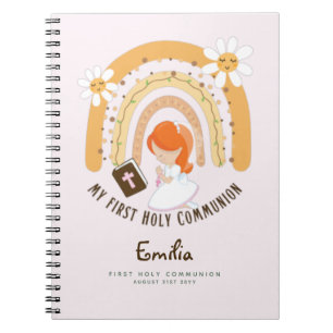 Personalised First Holy Communion Red Hair Girl No Notebook