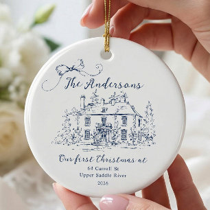 Personalised First Home Christmas Ceramic Tree Decoration