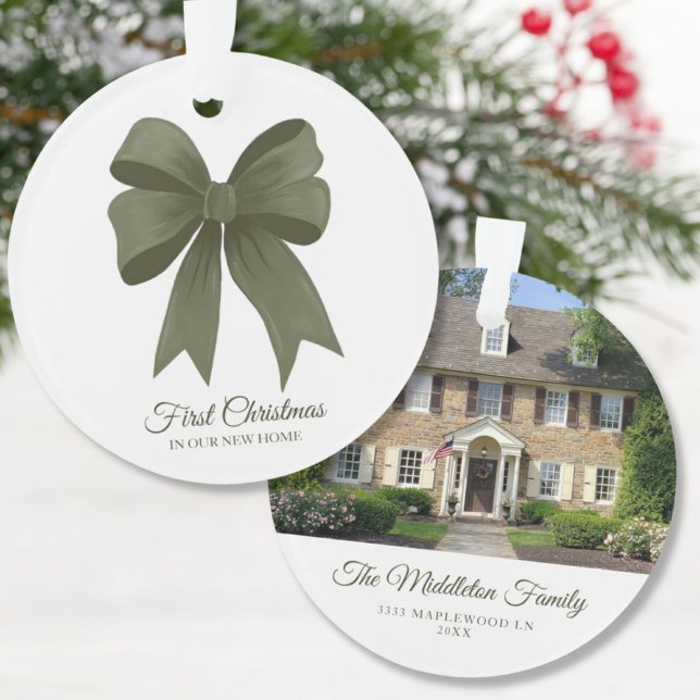Personalised First Home New House Photo Christmas Ornament (1st Christmas new home)