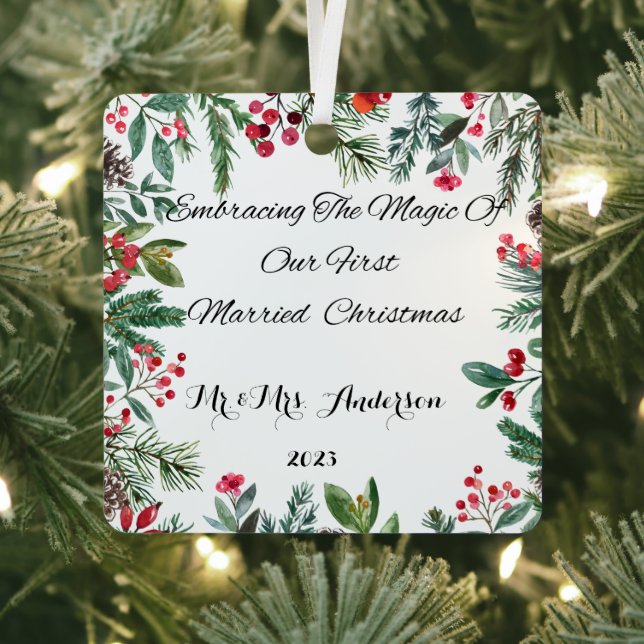 Personalised First Married Christmas Ornament (Insitu)