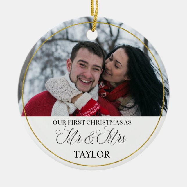 Personalised First Married Christmas Ornament (Front)