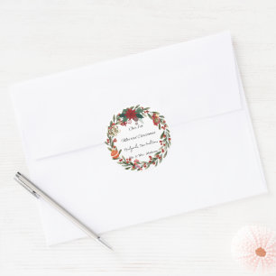 Personalised First Married Christmas Ornament Classic Round Sticker