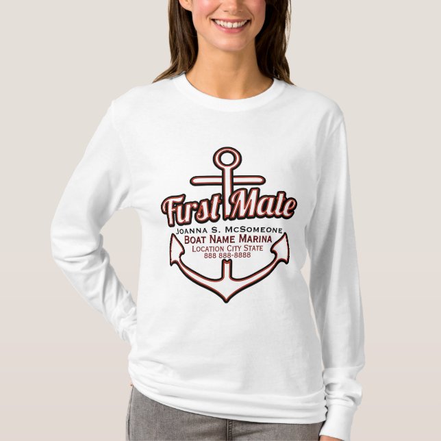 Personalised First Mate Anchor Nautical Tee (Front)