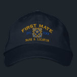 Personalised First Mate Nautical Star Embroidery Embroidered Hat<br><div class="desc">A Classic crossed anchors nautical style with a star applique,  a custom personalised embroidered cap for a first mate of special occasions. 
 
 


 
Use the "Message" link to contact us with your special design requests or for some assistance with any of your customisation needs.</div>