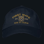 Personalised First Mate Nautical Star Embroidery Embroidered Hat<br><div class="desc">A Classic crossed anchors nautical style with a star applique,  a custom personalised embroidered cap for a first mate of special occasions. 
 
 


 
Use the "Message" link to contact us with your special design requests or for some assistance with any of your customisation needs.</div>