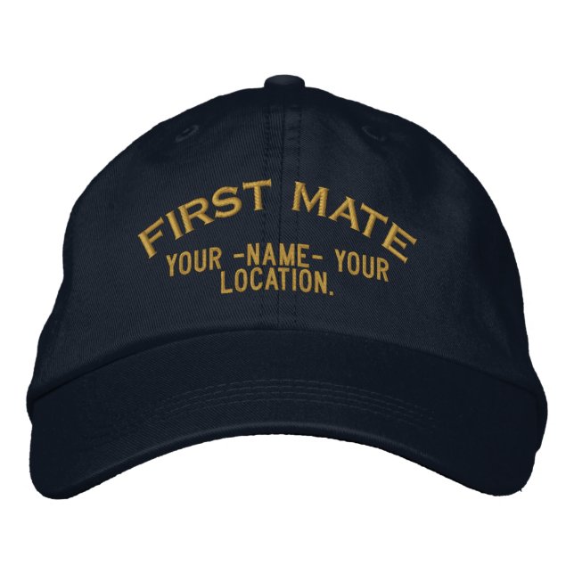Personalised First Mate Nautical Style Hat (Front)