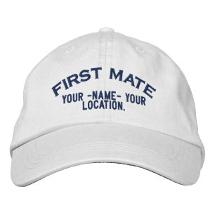 Personalised First Mate Nautical Style Hat