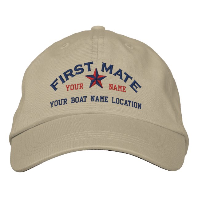Personalised First Mate Star Ball Cap Embroidery (Front)