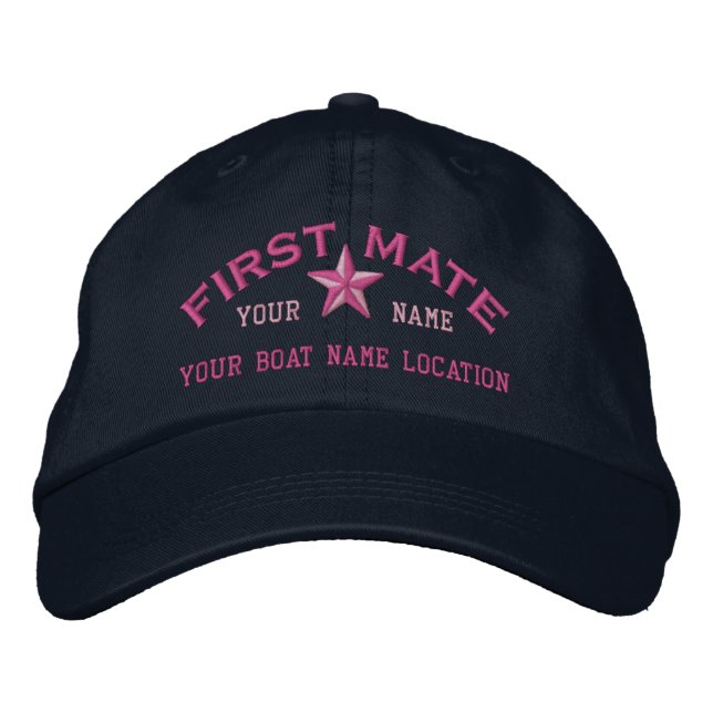 Personalised First Mate Star Ball Cap Embroidery (Front)