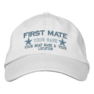 Personalised First Mate Stars Cap Embroidery