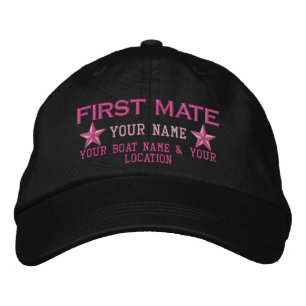 Personalised First Mate Stars Cap Embroidery