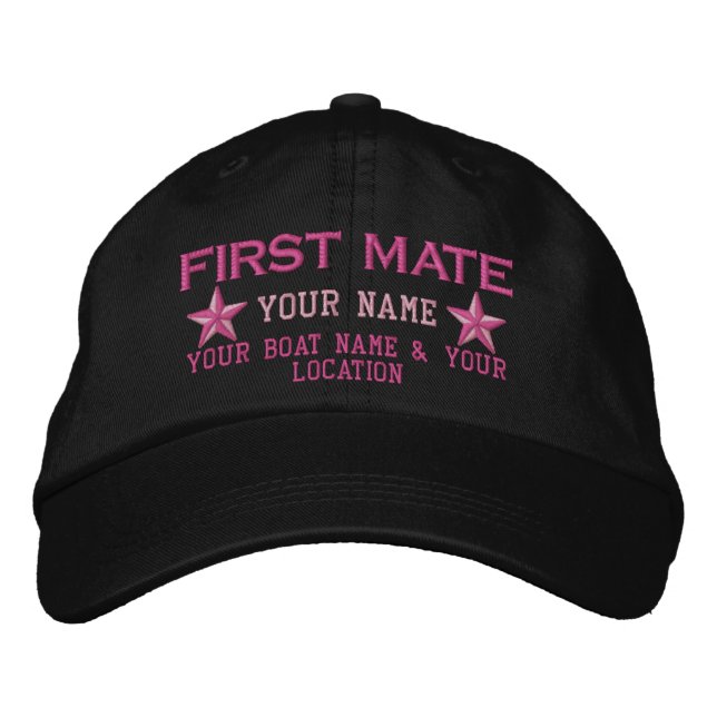 Personalised First Mate Stars Cap Embroidery (Front)