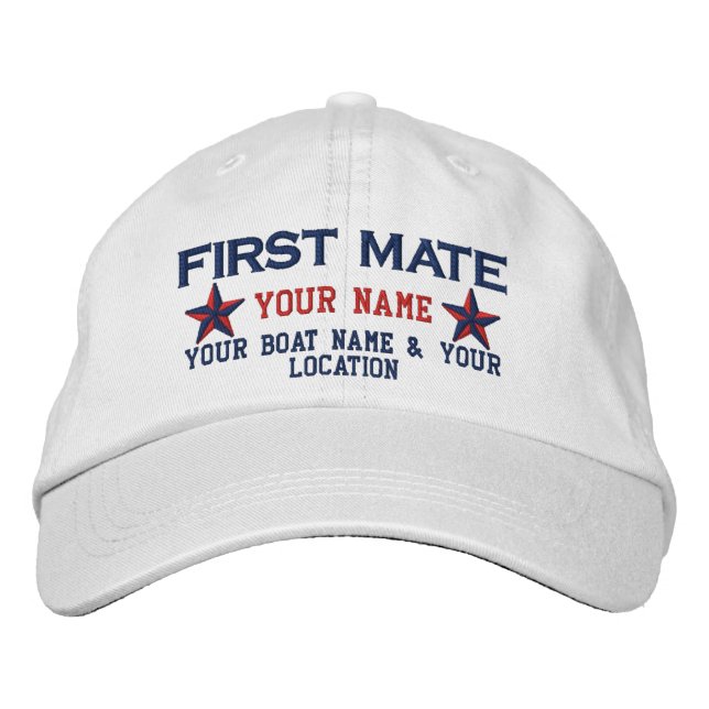 Personalised First Mate Stars Cap Embroidery (Front)