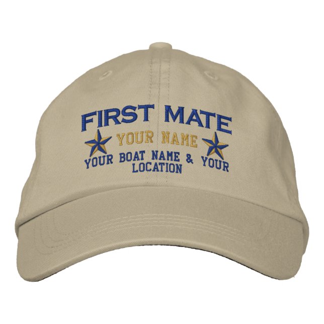 Personalised First Mate Stars Cap Embroidery (Front)