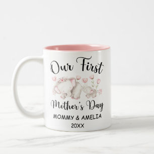 Personalised First Mothers Day 2022, Custom Names Two-Tone Coffee Mug