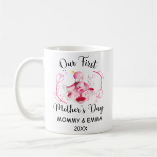 Personalised First Mothers Day 2025, Custom Names Coffee Mug