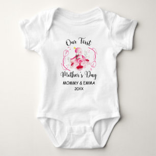 Personalised First Mothers Day, Custom Name & year Baby Bodysuit