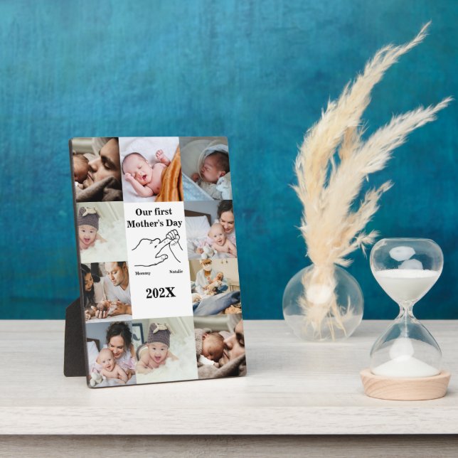 Personalised First Mother's day Photo Collage  Plaque (Side)