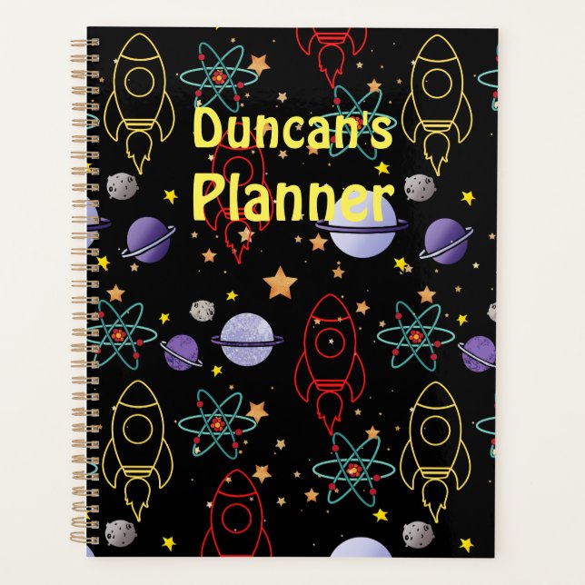 Personalised First Name Space Themed Planner (Front)
