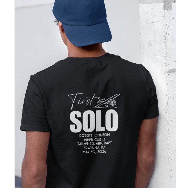 Personalised First Solo Flight | PILOT | Aeroplane T-Shirt (Creator Uploaded)