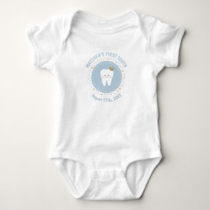 Personalised First Tooth Baby Milestones Outfit. B Bodysuit