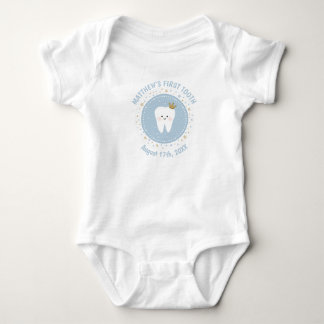 Personalised First Tooth Baby Milestones Outfit. B Bodysuit