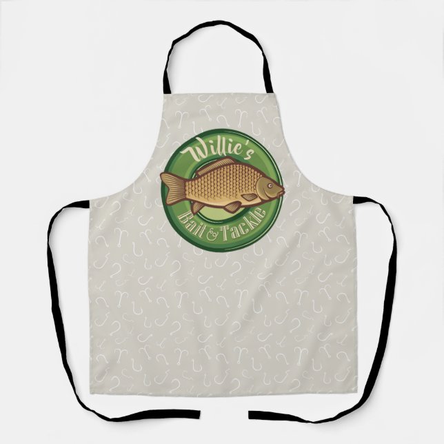 Personalised Fish and Tackle Shop Fishing Angler Apron (Front)