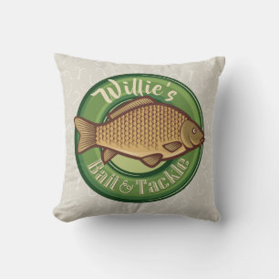 Personalised Fish and Tackle Shop Fishing Angler Cushion