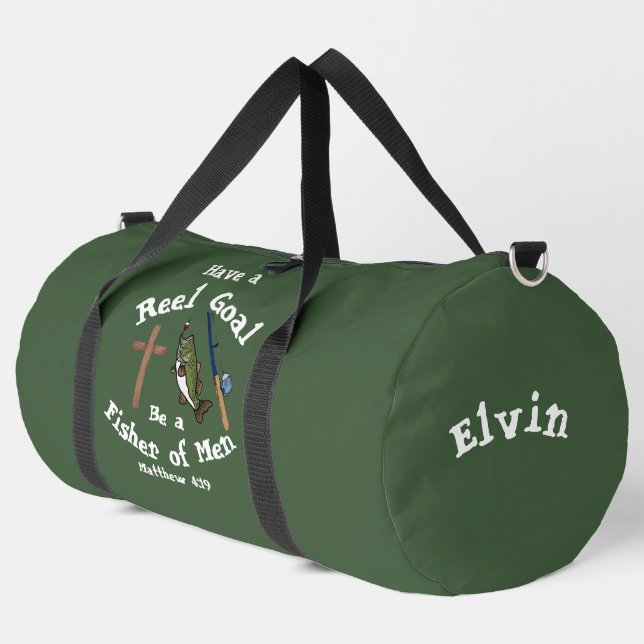 Personalised Fishers of Men Duffle Bag (Left Corner)