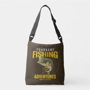 Personalised Fishing Adventures Bass Fish Angler  Crossbody Bag