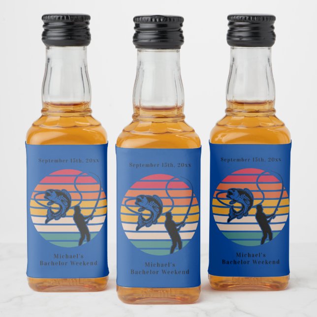 Personalised Fishing Bachelor Weekend  Liquor Bottle Label (Bottles)