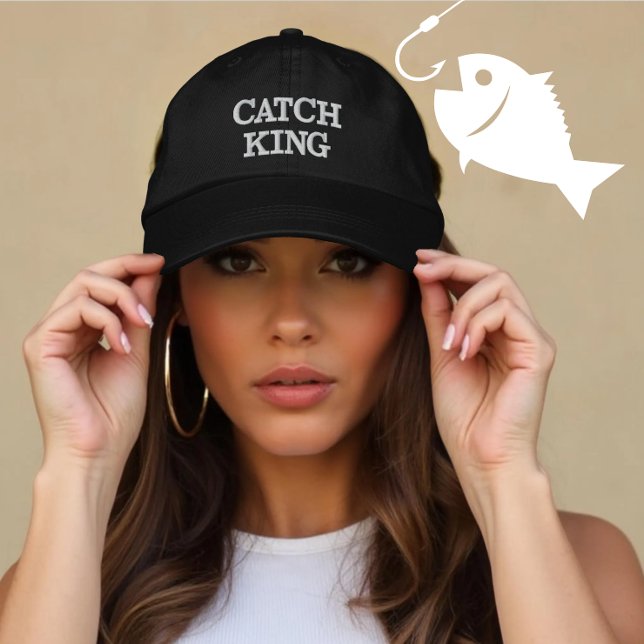 Personalised Fishing Catch King Gift for Players Embroidered Hat (Creator Uploaded)