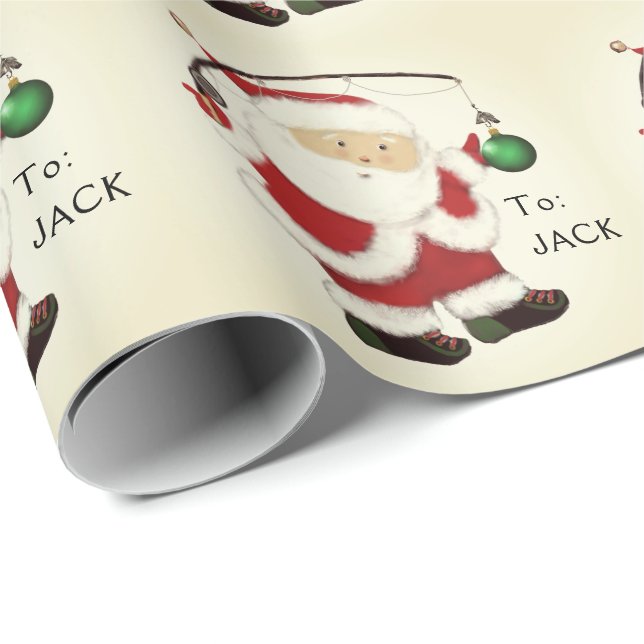 Personalised Fishing Christmas Wrapping Paper (Roll Corner)