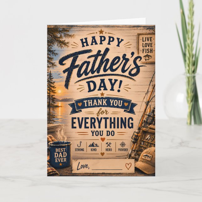 Personalised Fishing Dad Greeting Card (Front)