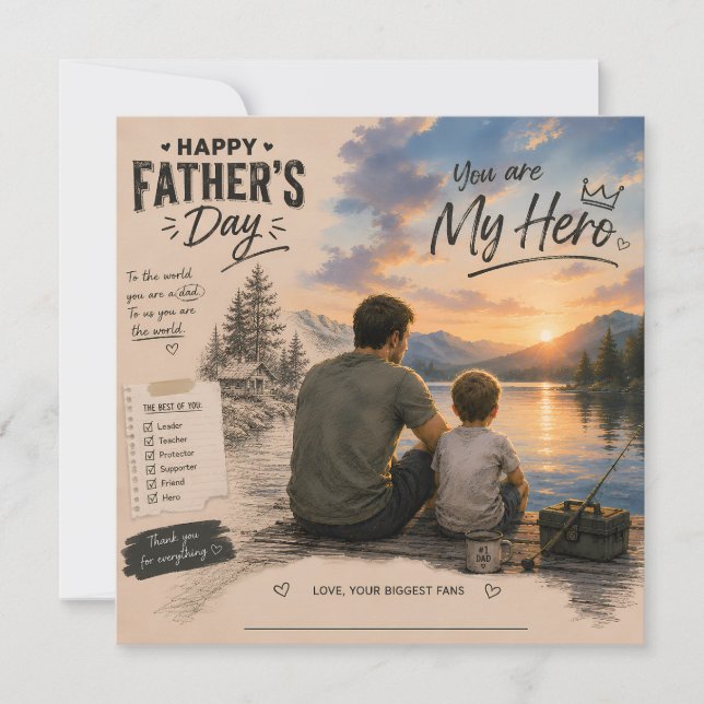 Personalised Fishing Dad Hero Card (Front)