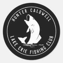 Personalised fishing emblem black