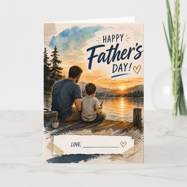 Personalised Fishing Fathers Day Card (Front)