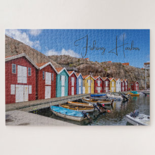Personalised Fishing Harbour, scenic Jigsaw Puzzle