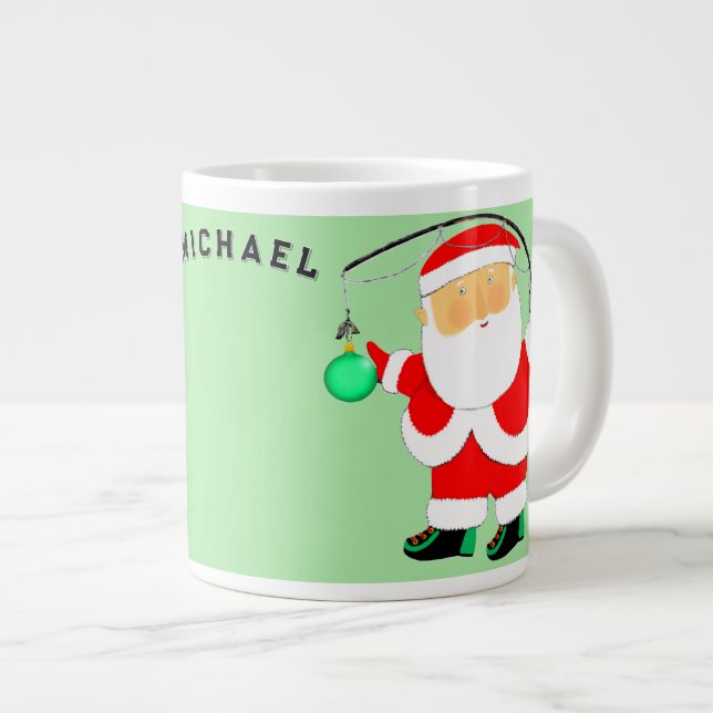 Personalised Fishing Holiday Gift Large Coffee Mug (Front Right)
