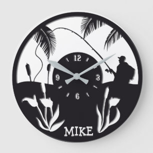 Personalised Fishing Large Clock