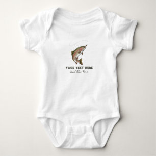 Personalised Fishing Lover  – Trout Fishing Design Baby Bodysuit