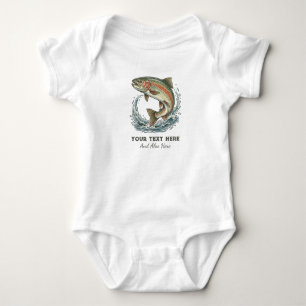 Personalised Fishing Lover  – Trout Fishing Design Baby Bodysuit