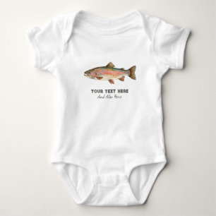 Personalised Fishing Lover  – Trout Fishing Design Baby Bodysuit