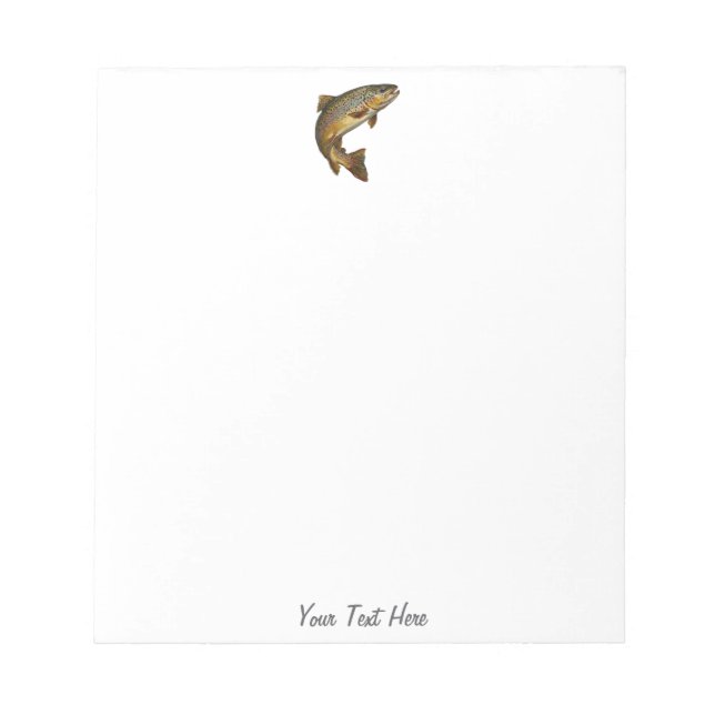 Personalised Fishing Lover  – Trout Fishing Design Notepad (Front)