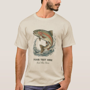 Personalised Fishing Lover  – Trout Fishing Design T-Shirt