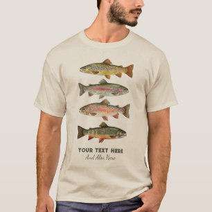 Personalised Fishing Lover  – Trout Fishing Design T-Shirt