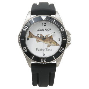 Personalised "Fishing Time" With Walleye Pike Watch