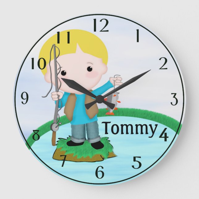 Personalised Fishing Wall Clock (Front)