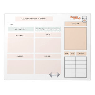 Personalised Fitness Planner Notepad